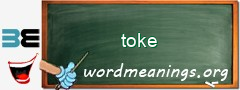 WordMeaning blackboard for toke